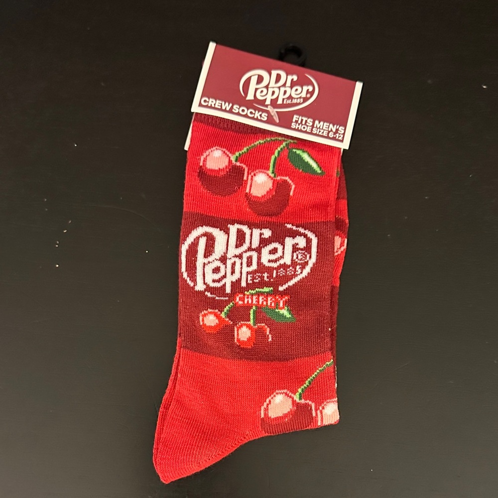 Cherry 🍒 Dr Pepper Red Crew Socks